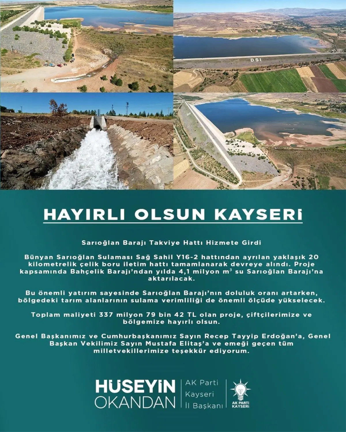 sarioglan baraji takviye hatti hizmete girdi y66B1ju7